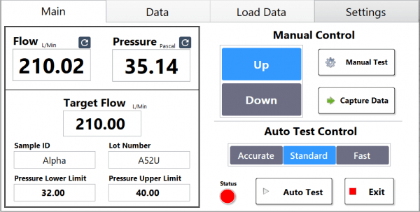 Gas Permeability Tester UI